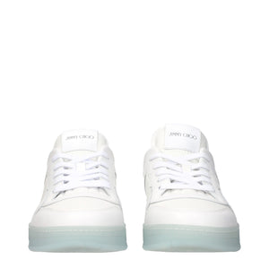 Weiße Leder-Sneakers mit niedrigem Schaft