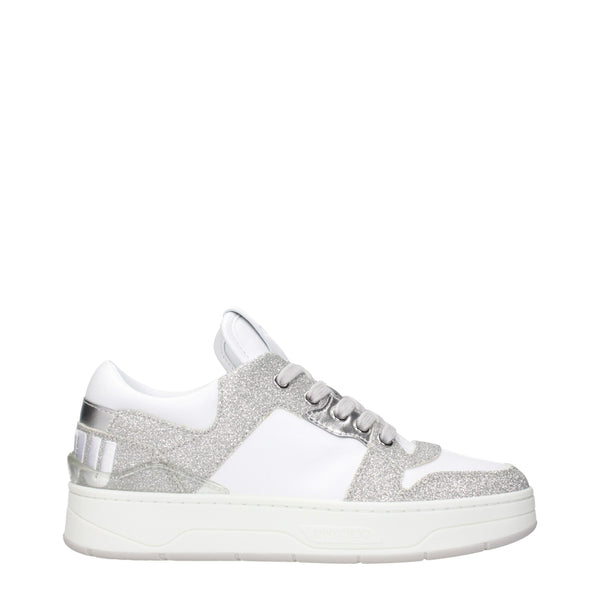 Weiße Leder-Sneaker mit niedrigem Schaft