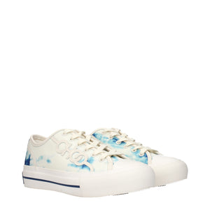 Beigefarbene Sneakers aus Stoff mit niedrigem Schaft