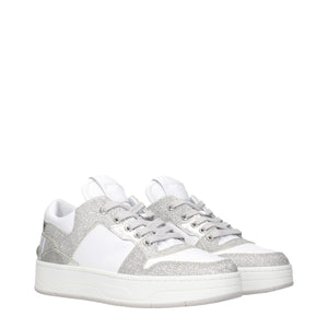 Weiße Leder-Sneaker mit niedrigem Schaft