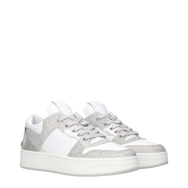 Weiße Leder-Sneaker mit niedrigem Schaft