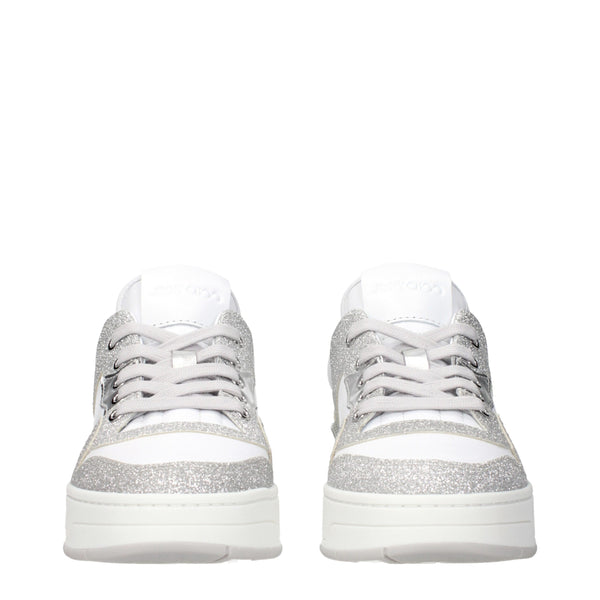 Weiße Leder-Sneaker mit niedrigem Schaft