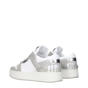 Weiße Leder-Sneaker mit niedrigem Schaft