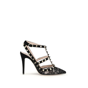 Schwarze Polyamid-Plateau-Pumps