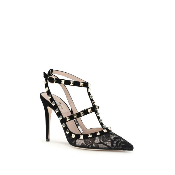 Schwarze Polyamid-Plateau-Pumps