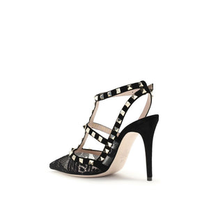 Schwarze Polyamid-Plateau-Pumps