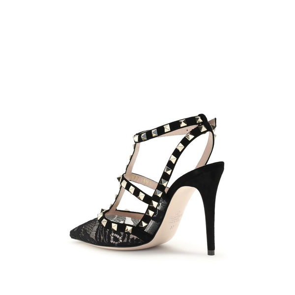 Schwarze Polyamid-Plateau-Pumps