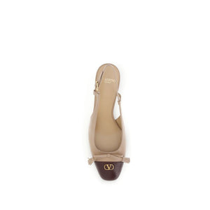 Plateau-Pumps aus mehrfarbigem Ziegenleder