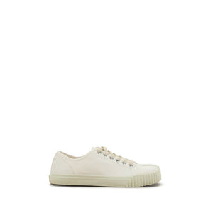 Weiße Baumwoll-Sneaker mit niedrigem Schaft