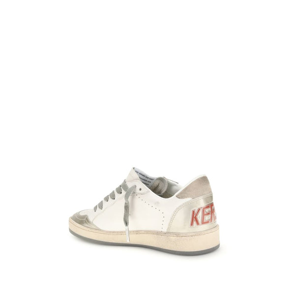 Weiße Leder-Sneaker mit niedrigem Schaft