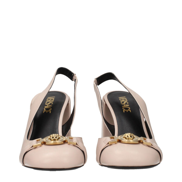 Rosa Lederpumps mit hohem Absatz