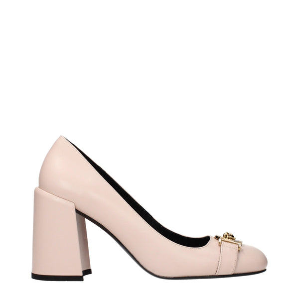 Rosa Lederpumps mit hohem Absatz