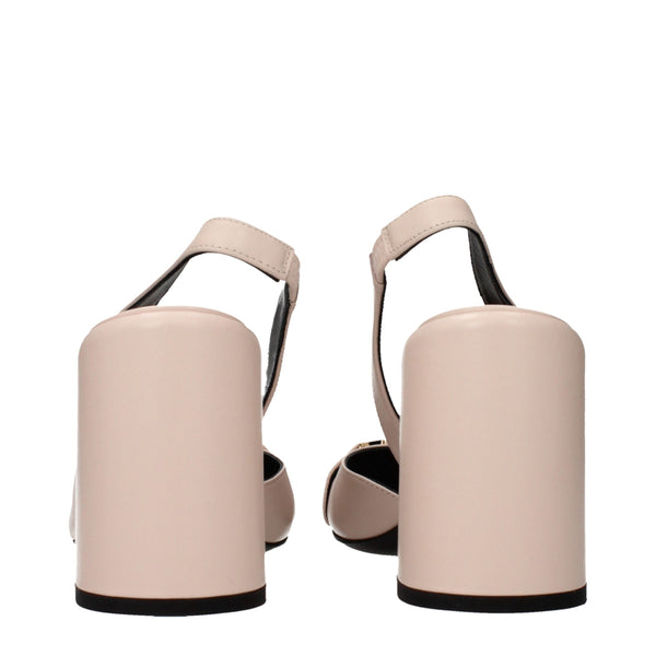 Rosa Lederpumps mit hohem Absatz