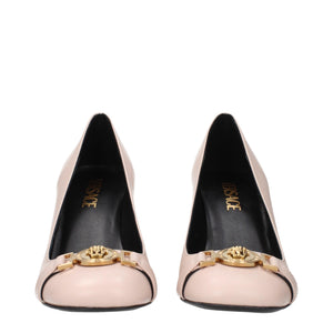 Rosa Lederpumps mit hohem Absatz