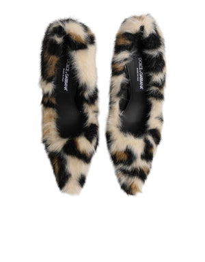 Braune Leoparden-High-Heels mit Fell