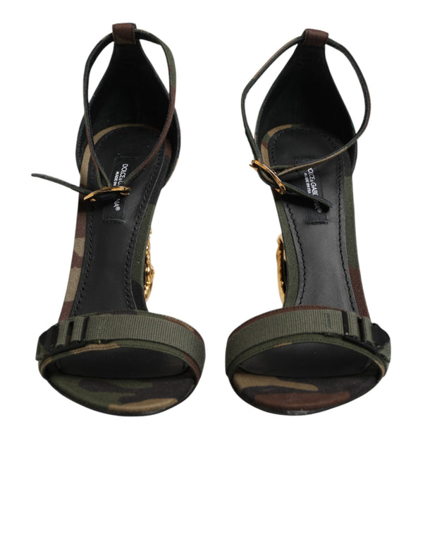 Sandalen mit DG-Logo und Camouflage-Muster in Multicolor