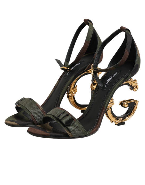 Sandalen mit DG-Logo und Camouflage-Muster in Multicolor