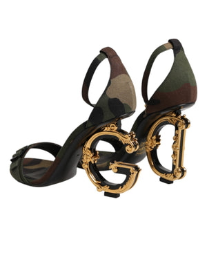 Sandalen mit DG-Logo und Camouflage-Muster in Multicolor