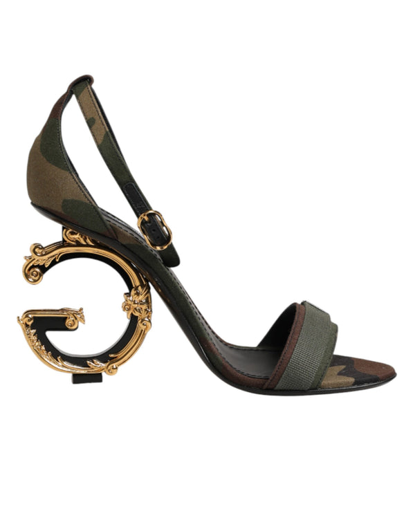 Sandalen mit DG-Logo und Camouflage-Muster in Multicolor