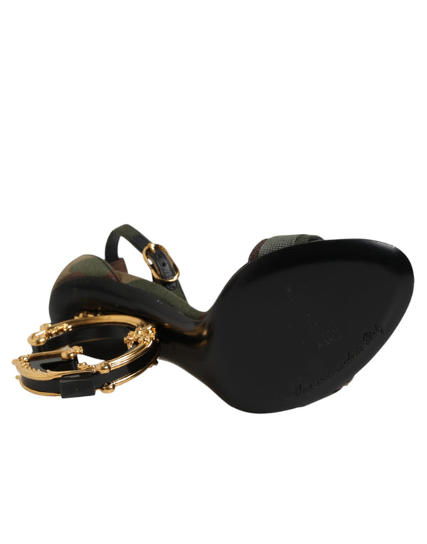 Sandalen mit DG-Logo und Camouflage-Muster in Multicolor