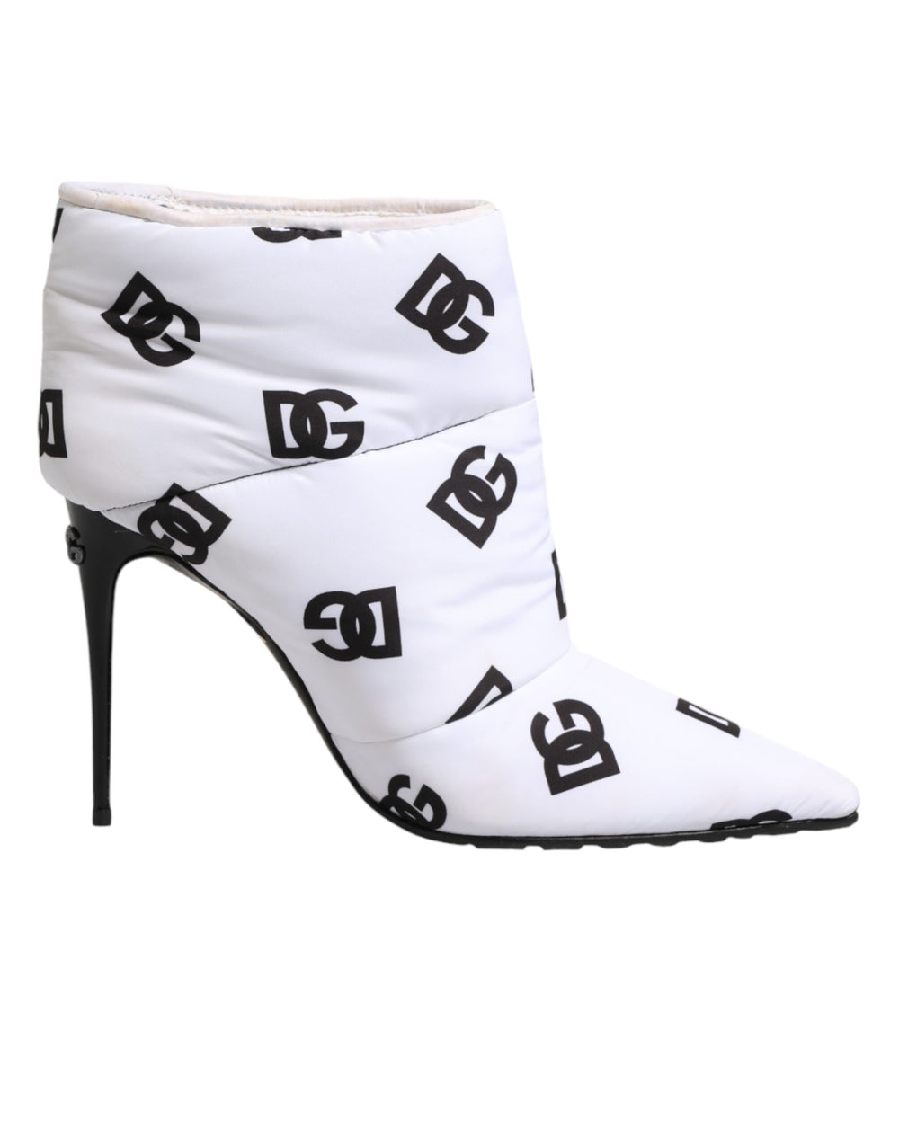 Weiße DG Logo-Stöckelschuhe mit kurzem Schaft