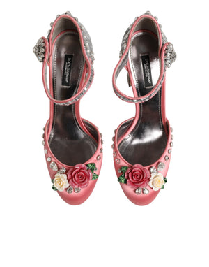 Pinke Sandalen mit Pailletten und Knöchelriemen
