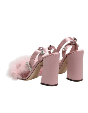 Pinke Sandalen mit Pailletten und Knöchelriemen