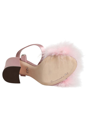 Pinke Sandalen mit Pailletten und Knöchelriemen