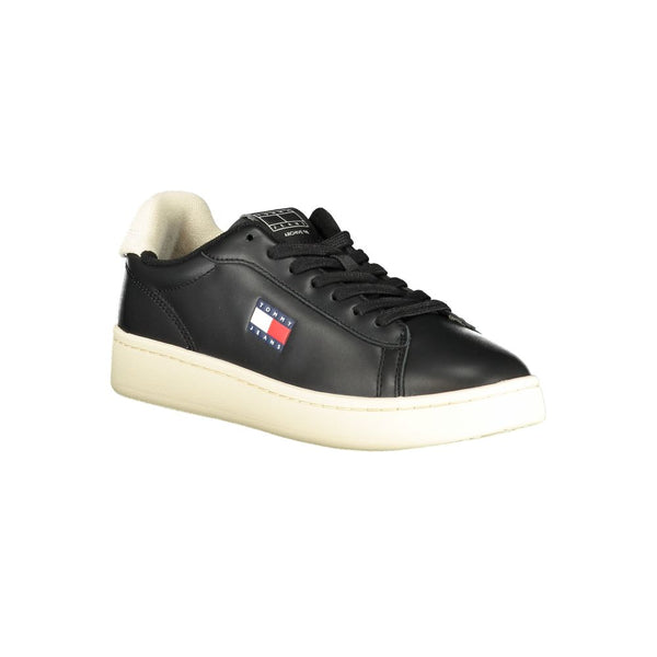 Schwarzer Ledersneaker für Damen