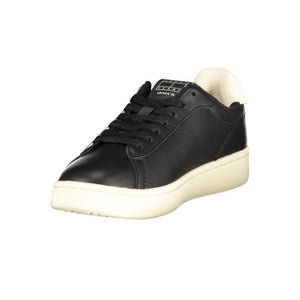 Schwarzer Ledersneaker für Damen