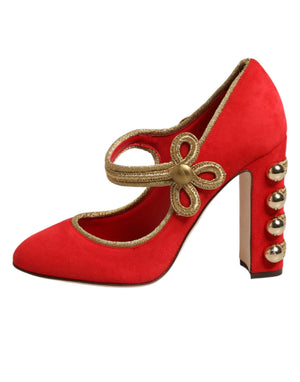 Rote MARY JANES Pumps mit Verzierungen