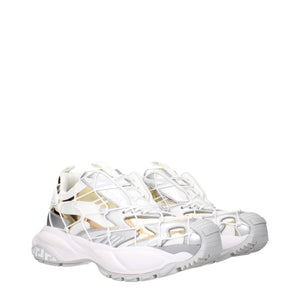 Weiße Chunky Sneaker aus Stoff