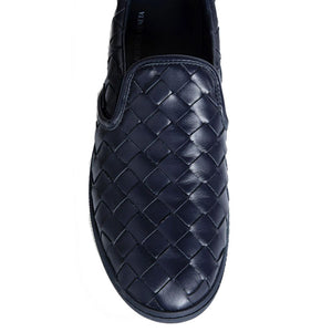 Blaue Sneakers aus Kalbsleder