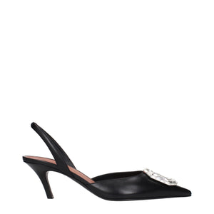 Schwarze Lederpumps