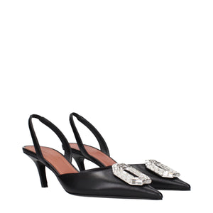 Schwarze Lederpumps