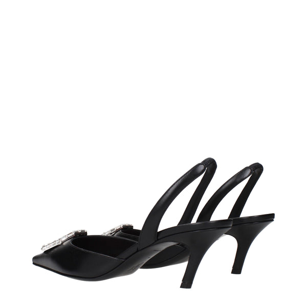 Schwarze Lederpumps
