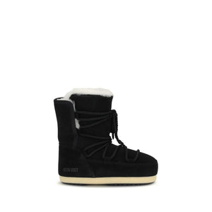 Schwarze Leder-Ankle-Boots