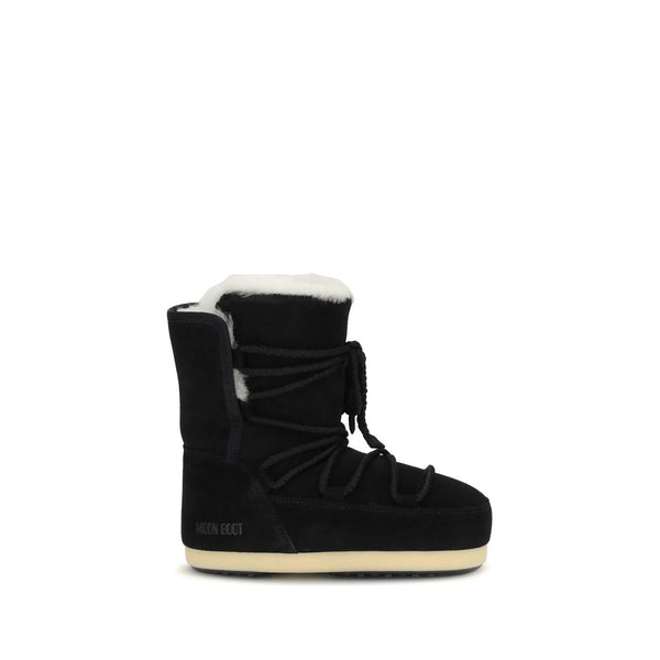Schwarze Leder-Ankle-Boots
