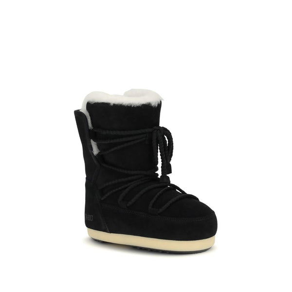 Schwarze Leder-Ankle-Boots