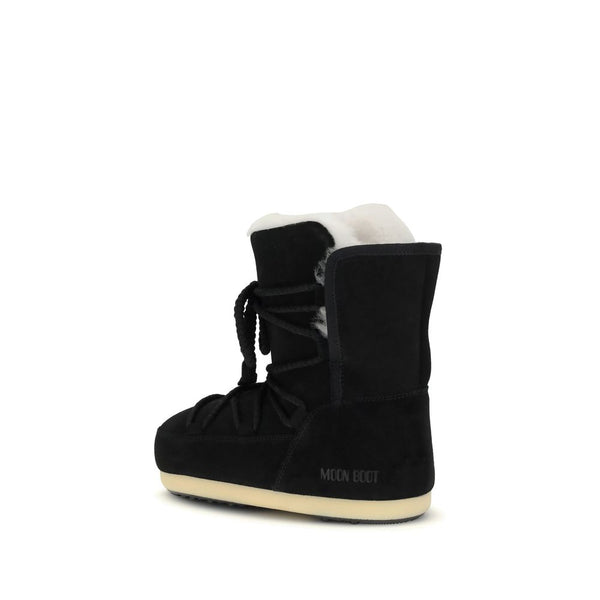 Schwarze Leder-Ankle-Boots