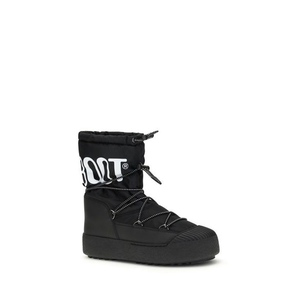 Schwarze Nylon-Schnürstiefel