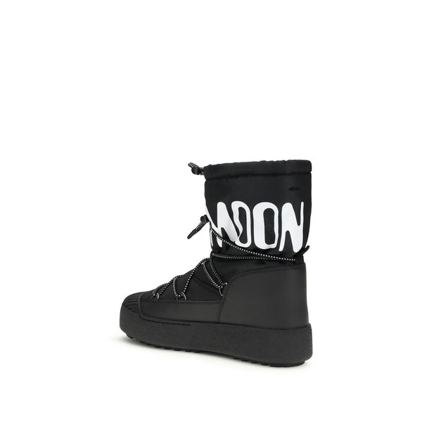 Schwarze Nylon-Schnürstiefel