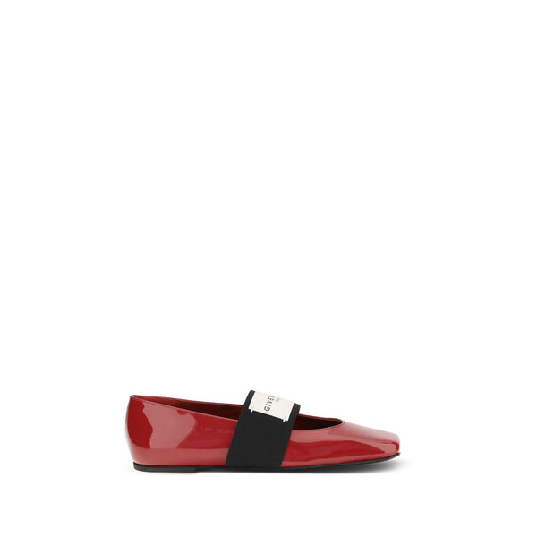 Rote Leder-Ballerinas