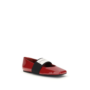 Rote Leder-Ballerinas