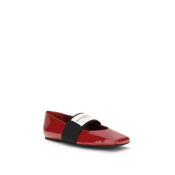 Rote Leder-Ballerinas