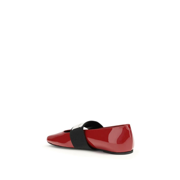 Rote Leder-Ballerinas
