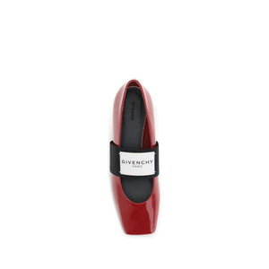 Rote Leder-Ballerinas