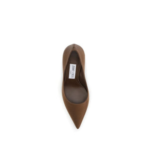 Braune Seidenpumps
