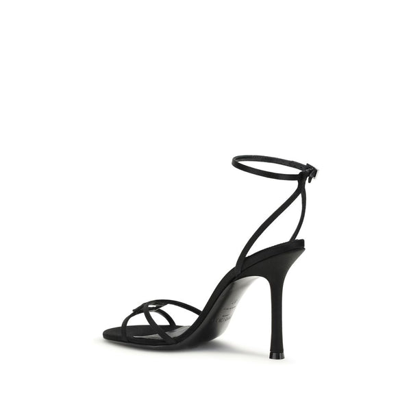 Schwarze Stiletto-Sandaletten aus Kalbsleder Bos Taurus