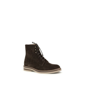 Braune Kalbshaut Bos Taurus Schnürstiefel